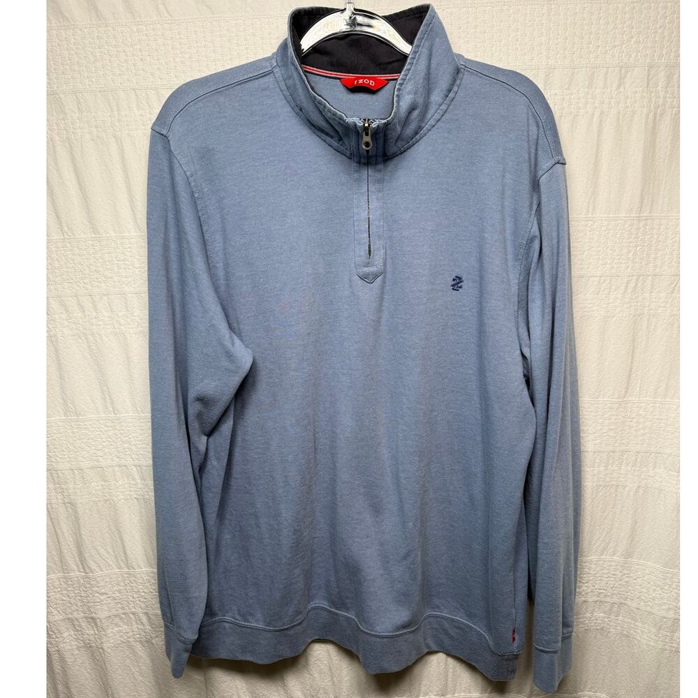 Izod Men's 1/4 Zip Pullover, Light Blue, Size XL